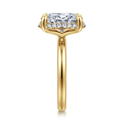 Symphony - 14K Yellow Gold Oval Hidden Halo Diamond Engagement Ring