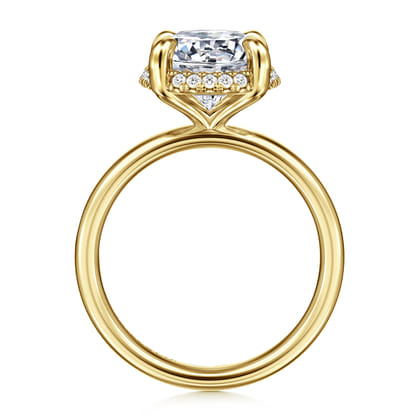 Symphony - 14K Yellow Gold Round Hidden Halo Diamond Engagement Ring