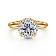 Symphony - 14K Yellow Gold Round Hidden Halo Diamond Engagement Ring