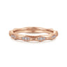 Straight Wedding Ring in 14k Rose Gold with Round Natural Diamond at Gabriel & Co.