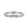 Straight Wedding Ring in 14k White Gold with Round Natural Diamond at Gabriel & Co.