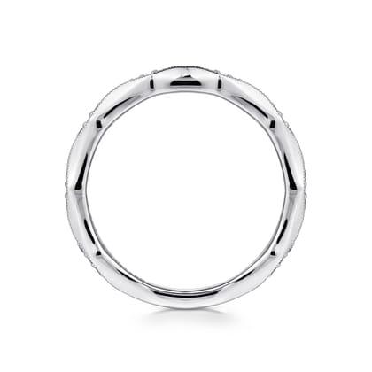 Tahiti - 14K White Gold Vintage Inspired Diamond Anniversary Band