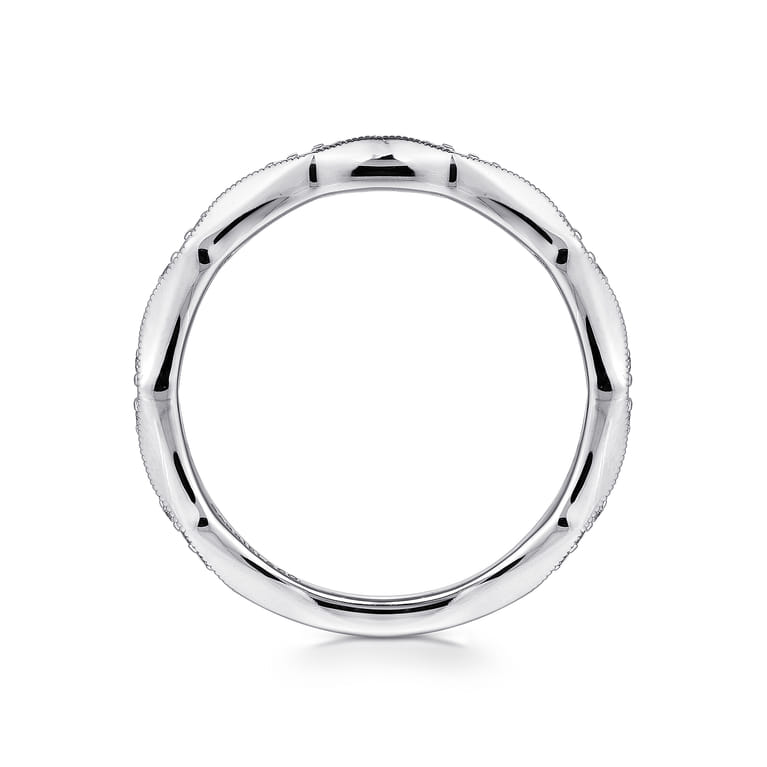 Straight Wedding Ring in 14k White Gold with Round Natural Diamond at Gabriel & Co. - Shot 2