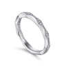 Straight Wedding Ring in 14k White Gold with Round Natural Diamond at Gabriel & Co.