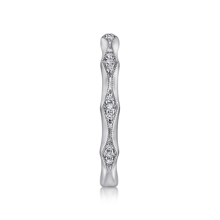 Straight Wedding Ring in 14k White Gold with Round Natural Diamond at Gabriel & Co. - Shot 4