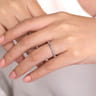 Straight Wedding Ring in 14k White Gold with Round Natural Diamond at Gabriel & Co.