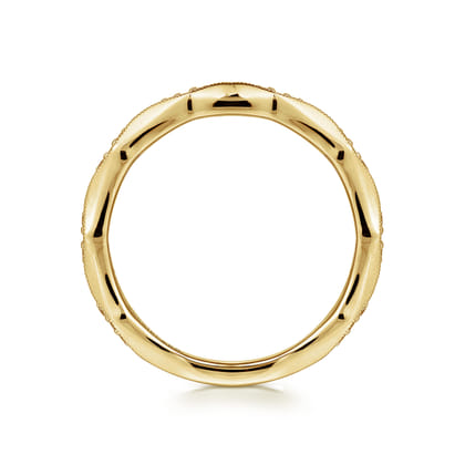 Tahiti - 14K Yellow Gold Vintage Inspired Diamond Anniversary Band