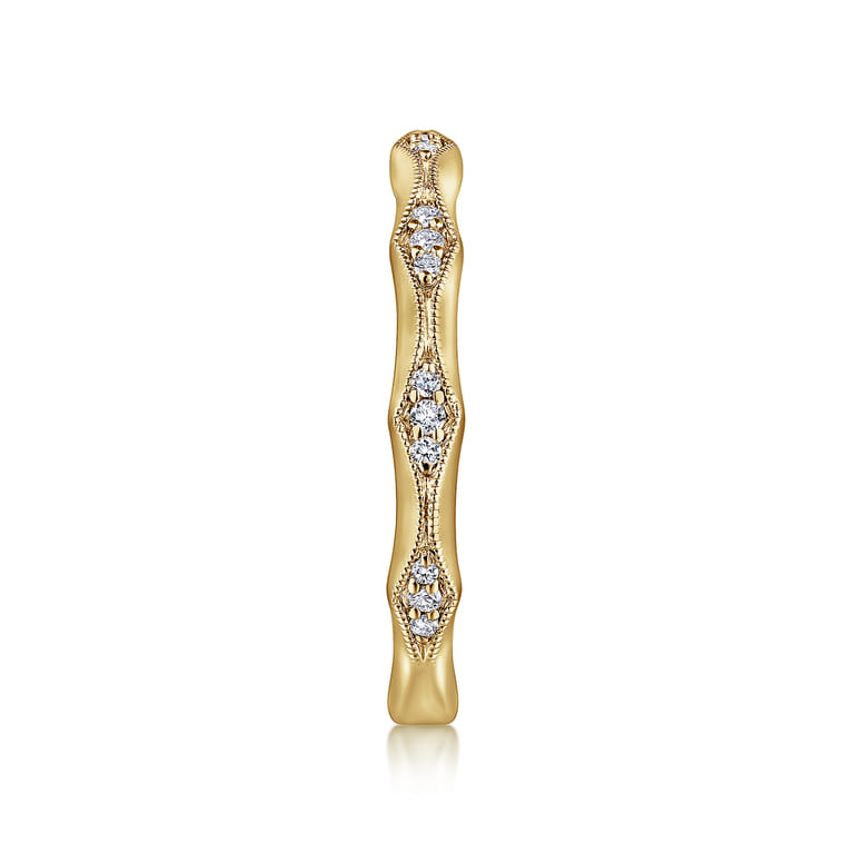 Straight Wedding Ring in 14k Yellow Gold with Round Natural Diamond at Gabriel & Co. - Shot 4