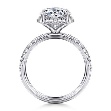 Talisa - 14K White Gold Round Hidden Halo Diamond Engagement Ring