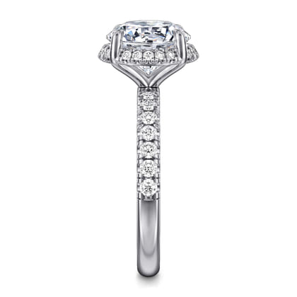 Talisa - 14K White Gold Round Hidden Halo Diamond Engagement Ring
