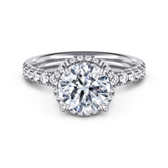Talisa - 14K White Gold Round Hidden Halo Diamond Engagement Ring