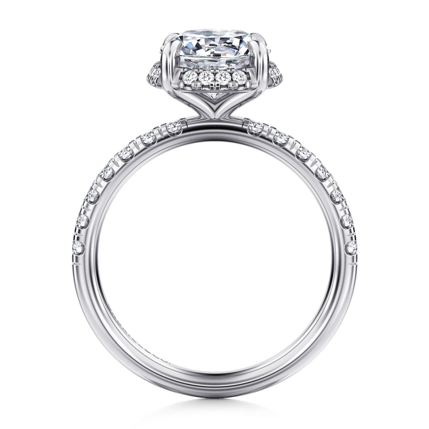 Talisa - 14K White Gold Round Hidden Halo Diamond Engagement Ring