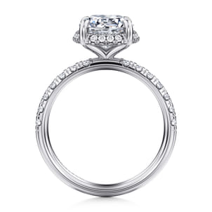 Talisa - 14K White Gold Round Hidden Halo Diamond Engagement Ring