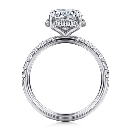 Talisa - 14K White Gold Round Hidden Halo Diamond Engagement Ring