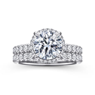 Talisa - 14K White Gold Round Hidden Halo Diamond Engagement Ring