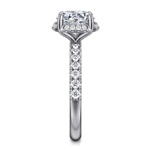 Talisa - 14K White Gold Round Hidden Halo Diamond Engagement Ring