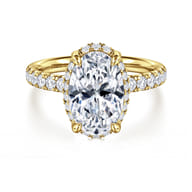 Talisa - 14K Yellow Gold Oval Hidden Halo Diamond Engagement Ring