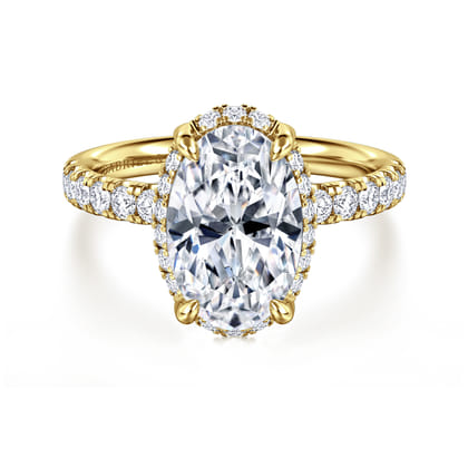 Talisa - 14K Yellow Gold Oval Hidden Halo Diamond Engagement Ring