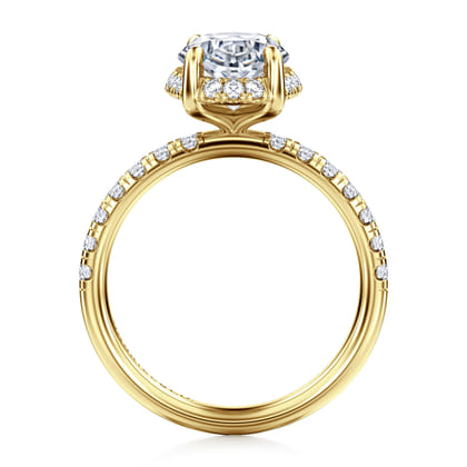 Talisa - 14K Yellow Gold Oval Hidden Halo Diamond Engagement Ring