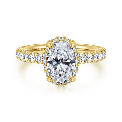 Talisa - 14K Yellow Gold Oval Hidden Halo Diamond Engagement Ring
