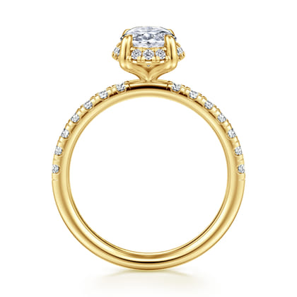Talisa - 14K Yellow Gold Oval Hidden Halo Diamond Engagement Ring