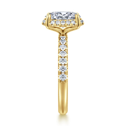 Talisa - 14K Yellow Gold Oval Hidden Halo Diamond Engagement Ring