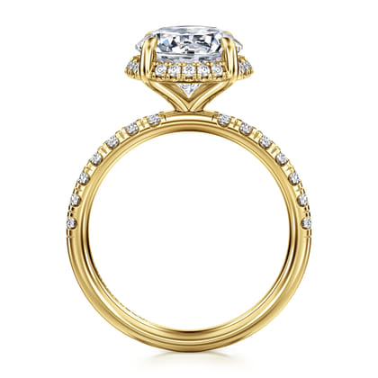 Talisa - 14K Yellow Gold Round Hidden Halo Diamond Engagement Ring