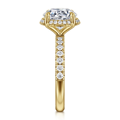 Talisa - 14K Yellow Gold Round Hidden Halo Diamond Engagement Ring
