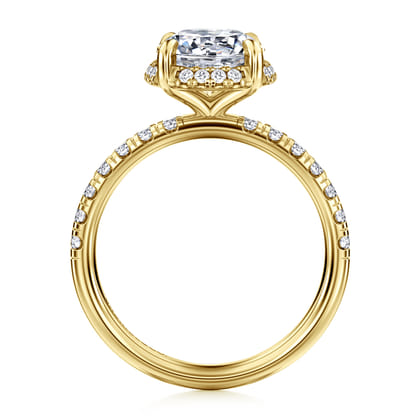 Talisa - 14K Yellow Gold Round Hidden Halo Diamond Engagement Ring