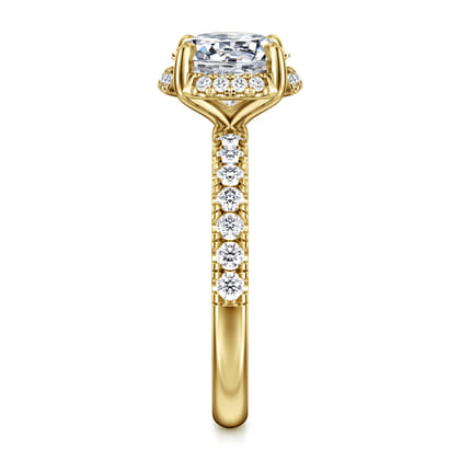 Talisa - 14K Yellow Gold Round Hidden Halo Diamond Engagement Ring