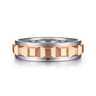 Talon - 14K White and Rose Gold Plain Men's Wedding Band