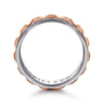 Talon - 14K White and Rose Gold Plain Men's Wedding Band