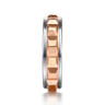 Talon - 14K White and Rose Gold Plain Men's Wedding Band