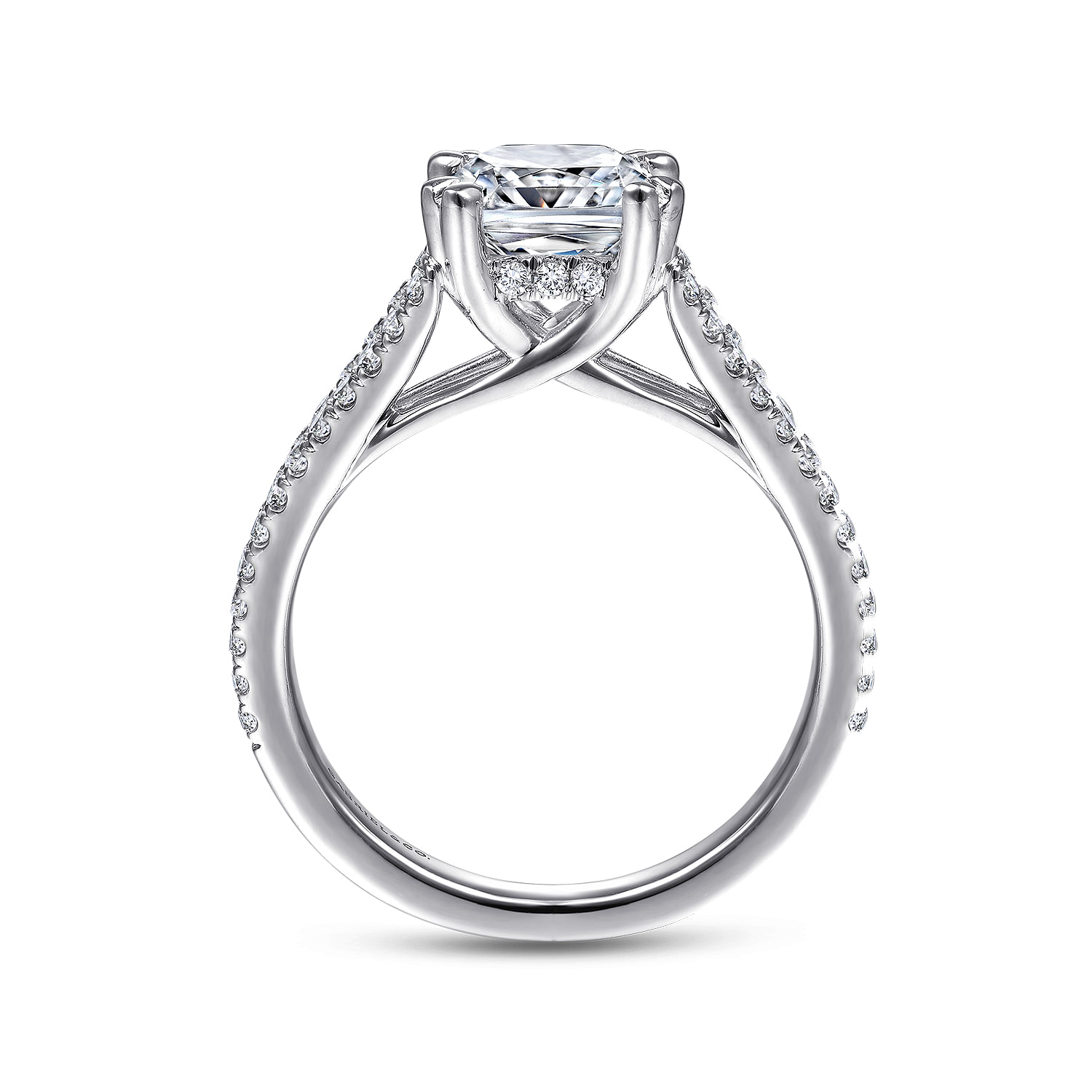 Tartan - 14K White Gold Cushion Cut Diamond Engagement Ring
