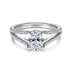 Tartan - 14K White Gold Oval Diamond Engagement Ring
