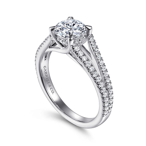 Tartan - 14K White Gold Round Diamond Engagement Ring - 0.33 ct - Shot 3