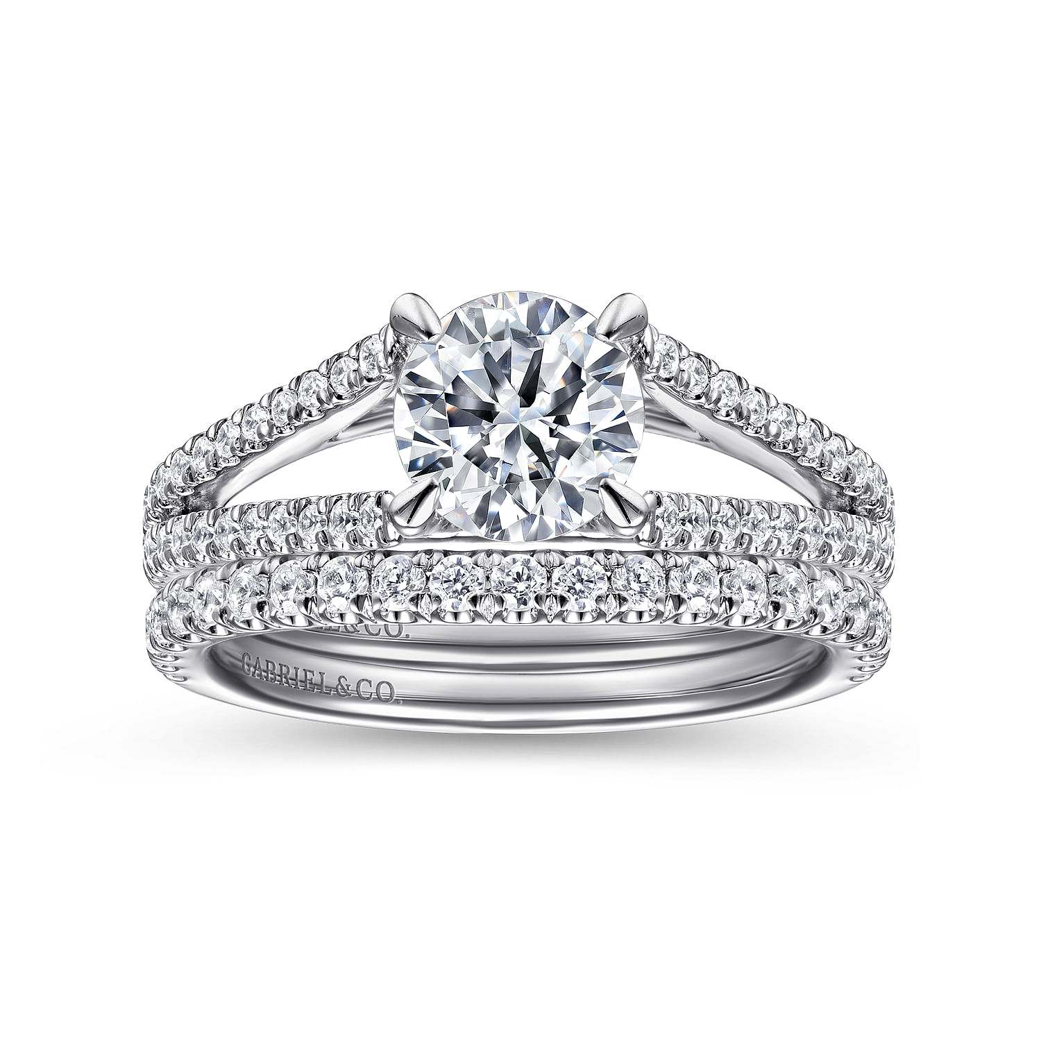 Tartan - 14K White Gold Round Diamond Engagement Ring