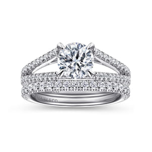 Tartan - 14K White Gold Round Diamond Engagement Ring