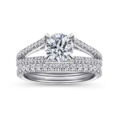 Tartan - 14K White Gold Round Diamond Engagement Ring - 0.33 ct - Shot 4