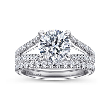 Tartan - 14K White Gold Round Diamond Engagement Ring