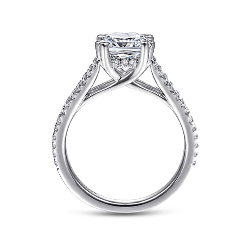 Tartan - 14k White Gold Cushion Cut Diamond Engagement Ring - 0.46 ct - Shot 2