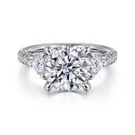 Taryn - 14K White Gold Round 3 Stone Diamond Engagement Ring