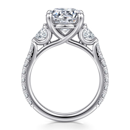 Taryn - 14K White Gold Round 3 Stone Diamond Engagement Ring