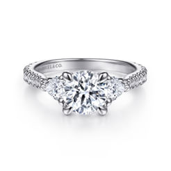 Taryn - 14K White Gold Round 3 Stone Diamond Engagement Ring