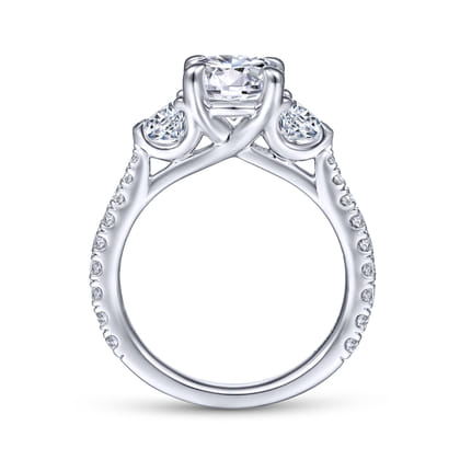 Taryn - 14K White Gold Round 3 Stone Diamond Engagement Ring