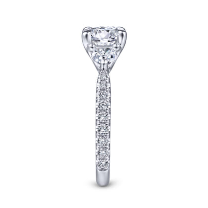 Taryn - 14K White Gold Round 3 Stone Diamond Engagement Ring