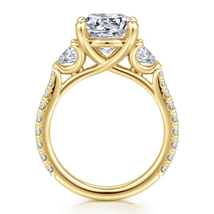 Taryn - 14K Yellow Gold Round 3 Stone Diamond Engagement Ring