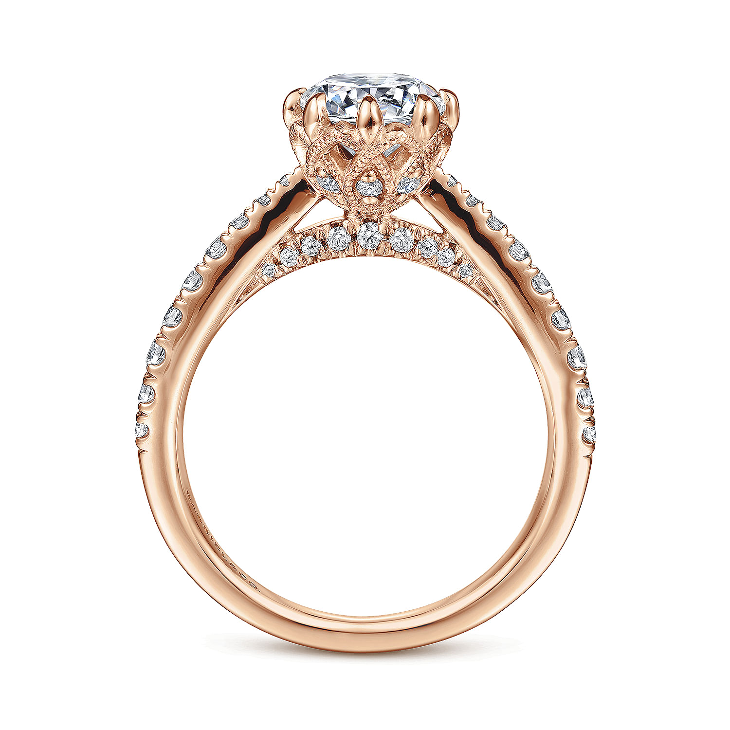 Tasha - 14K Rose Gold Round Diamond Engagement Ring - 0.38 ct - Shot 2
