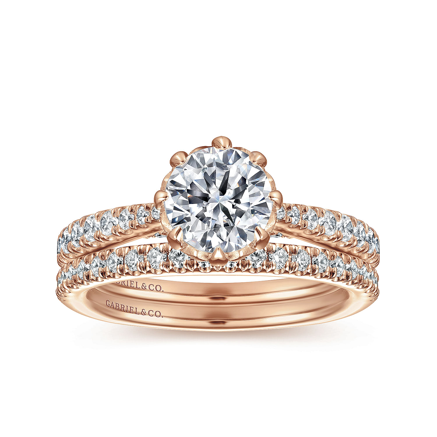 Tasha - 14K Rose Gold Round Diamond Engagement Ring - 0.38 ct - Shot 4