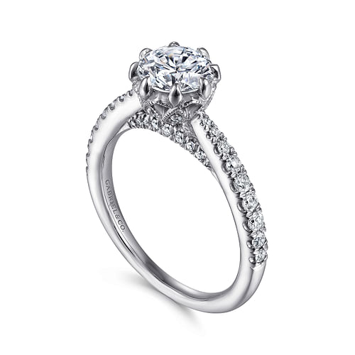 Tasha - 14K White Gold Round Diamond Engagement Ring - 0.38 ct - Shot 3